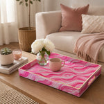 Daily Decorative Plastic Serving Tray – Pink Watercolor Flow - MintiHome