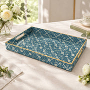 Daily Decorative Plastic Serving Tray – Blue Daisy Meadow full-print plastic serving tray shown in a product view.