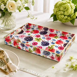 Berry Medley Serving Tray - Strawberry Blackberry Decor - MintiHome