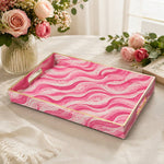 Daily Decorative Plastic Serving Tray – Pink Watercolor Flow - MintiHome