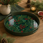 Christmas Gingerbread Green Plastic Serving Tray - Cozy Holiday - MintiHome