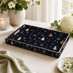 Christmas Decorative Plastic Serving Tray – Gold Starry Tree Night - MintiHome
