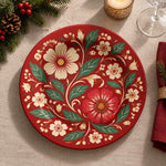Daily Decorative Charger Plate – Red Jacobean Floral - MintiHome
