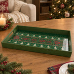 Christmas Decorative Serving Tray – Fair Isle Snowflake plastic serving tray shown in a rectangular product view.