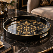 Ramadan & Eid al-Fitr Plastic Serving Tray – Noir Damask Royale - MintiHome