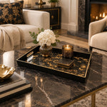 Ramadan & Eid al-Fitr Plastic Serving Tray – Noir Damask Royale - MintiHome