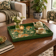 Ramadan & Eid al-Fitr Plastic Serving Tray – Tiger Peony Grove plastic serving tray shown in a rectangular styled scene.