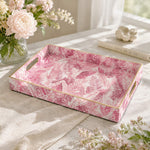 Pink Jungle Serving Tray - Rose Garden Wedding Decor - MintiHome