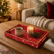 Red Star Snowflake Christmas Plastic Tray – Full Print - MintiHome