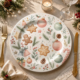 Christmas Gingerbread and Ornament Decorative Plate – Holiday Treat - MintiHome