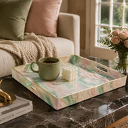 Daily Decorative Plastic Serving Tray – Sage Green Gold Marble - MintiHome