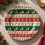 Christmas Decorative Charger Plate – Bauble Ornament Border full-print plastic serving tray shown in a product view.