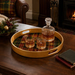 Christmas Gold Trim Plaid Plastic Tray – Snowflake Holiday - MintiHome