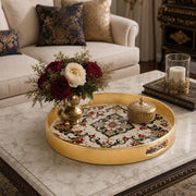 Royal Damask Mandala Plastic Serving Tray – Navy Burgundy - MintiHome