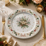 Christmas Plastic Plate – Pink Bow Pinecone Holly Holiday Wreath - MintiHome