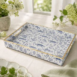 Ocean Lobster Light Blue Plastic Serving Tray - Coastal Style - MintiHome