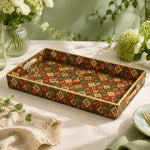 Christmas Geometric & Gold Plastic Tray – Diamond Serving Platter - MintiHome