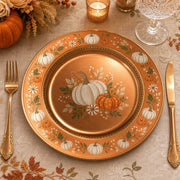 Thanksgiving Charger Plate in Golden Autumn Orange - MintiHome