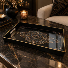 Ramadan & Eid al-Fitr Plastic Serving Tray – Antique Lace Mandala - MintiHome