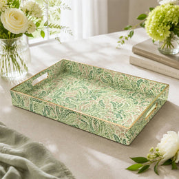 Daily Decorative Plastic Serving Tray – Watercolor Fern Coral - MintiHome