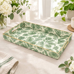Daily Decorative Plastic Serving Tray – Dense Fan Palm Watercolor - MintiHome