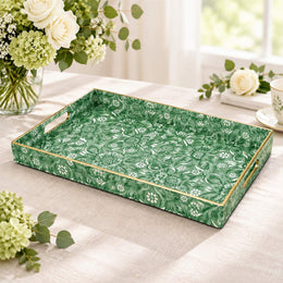 Ramadan Decorative Plastic Serving Tray – Damask Acanthus Scroll full-print plastic serving tray shown in a product view.