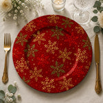 Christmas Red Snowflake Charger Plate - Multicolor Merry - MintiHome
