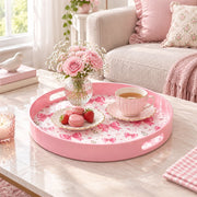 Valentine's Day Plastic Serving Tray – Satin Bow Hearts - MintiHome