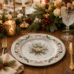 Christmas Plastic Plate – Pink Bow Pinecone Holly Holiday Wreath - MintiHome