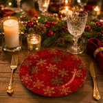 Christmas Red Snowflake Charger Plate - Multicolor Merry - MintiHome