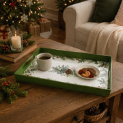Christmas Pinecone Botanical Serving Tray - Green Frame - MintiHome