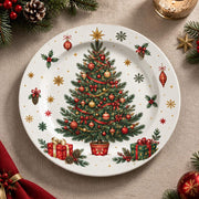 Christmas Decorative Charger Plate – Potted Tree Gifts full-print plastic serving tray shown in a product view.