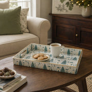Christmas Decorative Plastic Serving Tray – Winter Village Church - MintiHome