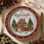 Warm Holiday Wishes Gingerbread Christmas Charger Plate - MintiHome