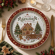 Warm Holiday Wishes Gingerbread Christmas Charger Plate - MintiHome