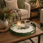 Christmas Pinecone Botanical Serving Tray - Green Frame - MintiHome