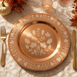 Thanksgiving Charger Plate in Warm Autumn Orange Tone - MintiHome
