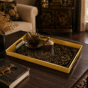Black Gold Layered Mandala Plastic Serving Tray – Royal Bloom - MintiHome