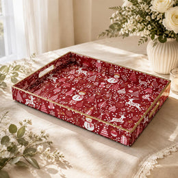 Christmas Snowman & Candy Plastic Tray – Festive Serving Platter - MintiHome