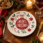 Christmas Decorative Charger Plate – Red Bauble Medallion - MintiHome