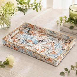 New Year Marble Plastic Tray – Multicolor Abstract Swirl - MintiHome