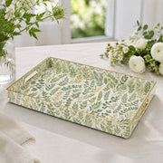 Daily Decorative Plastic Serving Tray – Green Gold Fern Frond - MintiHome