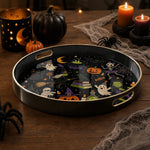 Halloween Witch and Skull Serving Tray – Spooky Icon Design - MintiHome