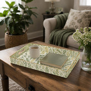 Daily Decorative Plastic Serving Tray – Green Gold Fern Frond - MintiHome