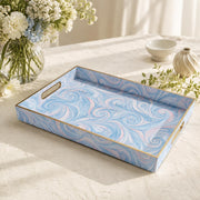 Daily Decorative Plastic Serving Tray – Blue Pink Starry Swirl - MintiHome