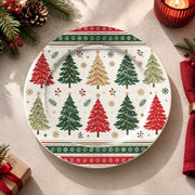 Christmas Decorative Charger Plate – Fair Isle Tree full-print plastic serving tray shown in a product view.