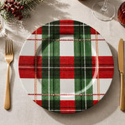 Red and Green Buffalo Plaid Christmas Charger Plate for Holiday - MintiHome