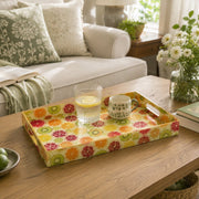 Citrus Kiwi Serving Tray - Sunny Yellow Slice Decor - MintiHome
