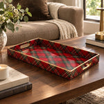 Christmas Decorative Plastic Serving Tray – Classic Tartan Plaid - MintiHome