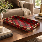 Christmas Decorative Plastic Serving Tray – Classic Tartan Plaid - MintiHome